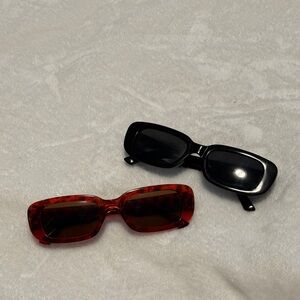 Women’s Rectangular Sunglasses - Black and Tortoiseshell